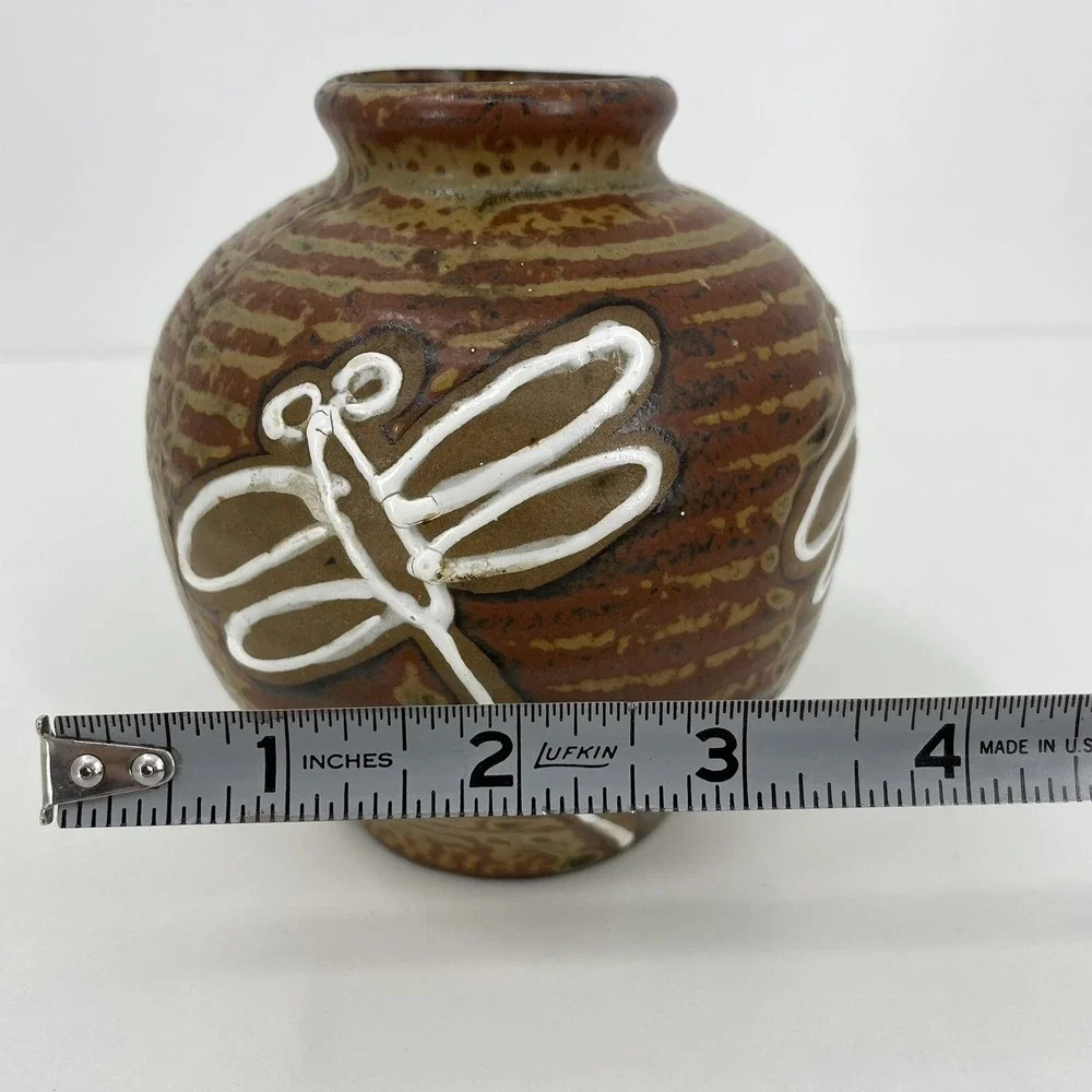 Vintage Rustic Japanese Pottery Vase 5